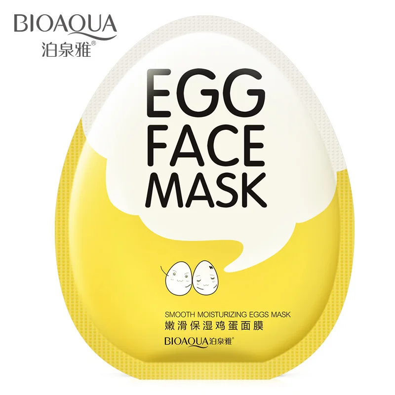 

BIOAQUA Brand Eggs Face Mask Moist Hydrating Shrink Pore Brightens Whitening Facial Masks Anti Aging Sheet Cosmetics Skin Care