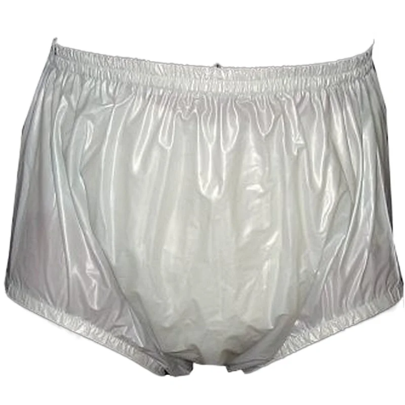 Pull on Plastic Pants Underwear Men Boxers Shorts Men PVC Incontinence Shorts 2PCS