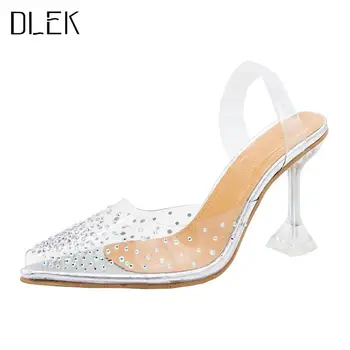 

Dlek High Quality High Heels Women's Crystal Shoes Elegant Transparent Lady Party Shoes A Cinderella Story