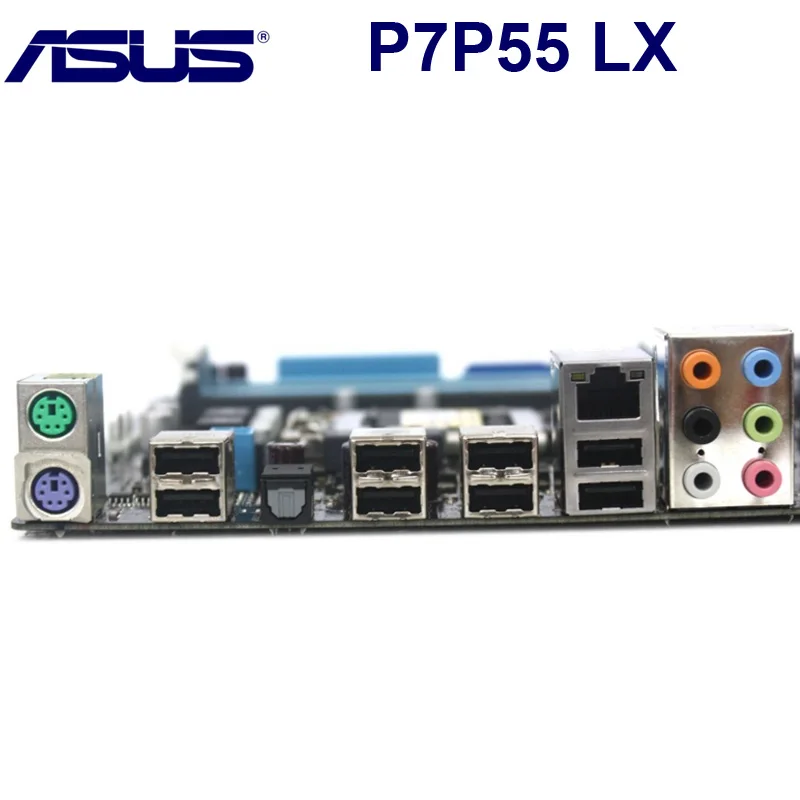 Разъем LGA 1156 ASUS P7P55 LX рабочего Материнская плата P55 LGA1156 i3 i5 i7 DDR3 16G материнская плата ATX USB2.0