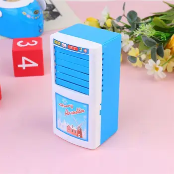 

Children Pretend Play Toy Kids Educational Playset Toy Simulative Home Appliances Plaything (Blue Air Condition Without Battery)