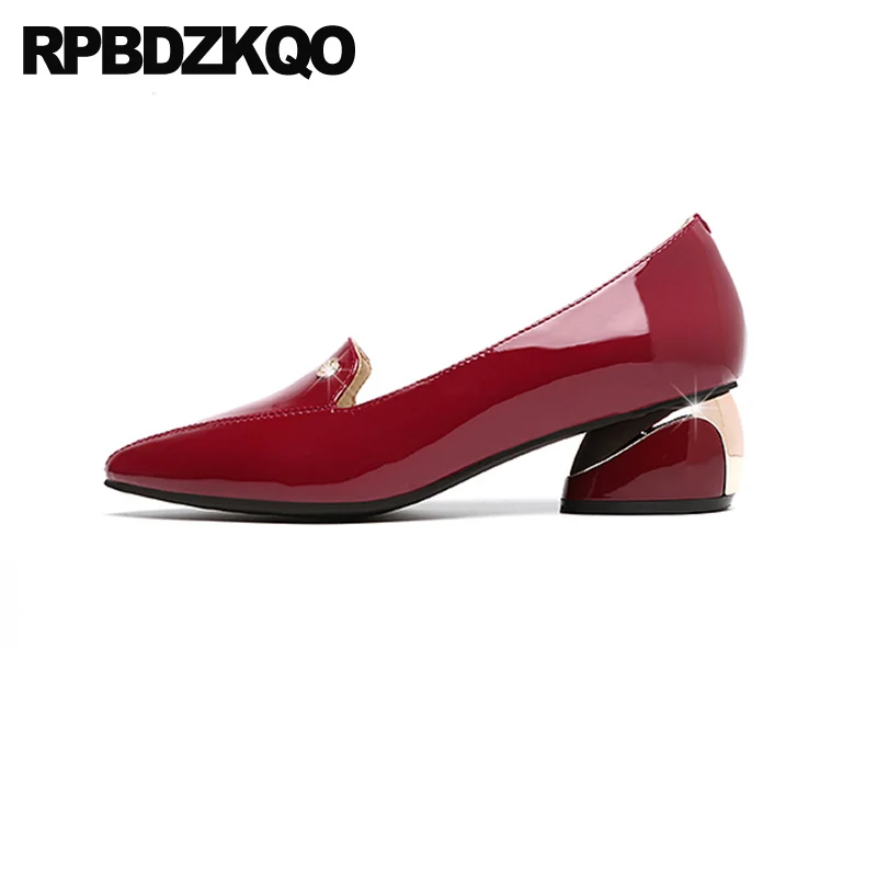 wine red block heels