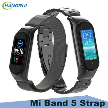 

Strap For Xiaomi Mi Band 5 Stainless Steel Metal Band5 Replacement Bracelet For Xiaomi MiBand 5 Mi5 Magnetic Wrist Band Strap