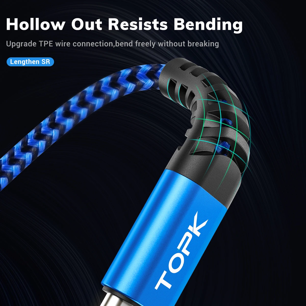 TOPK AN24 Micro USB Cable & Type C Cable 3A Fast Charging for Samsung Mobile Phone Data Cable Type-C for Xiaomi Redmi Note 8