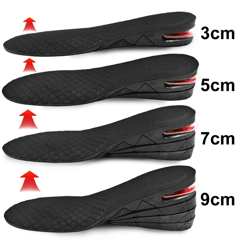 EiD 3-9cm Invisible Height Increase Insole Cushion Height Lift Adjustable Cut Shoe Heel Insert Taller Support Absorbant Foot Pad