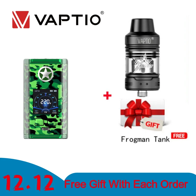 220 Вт Vape мод Vaptio Capt'n мод электронная сигарета vaping подходит для двух аккумуляторов 18650 для атомайзера с резьбой 510