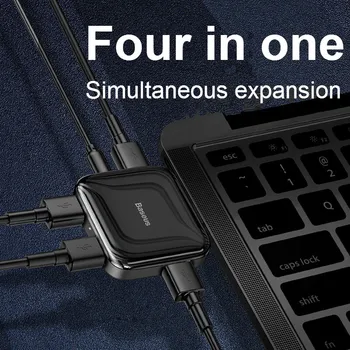 

4 in 1 USB 2.0 HUB Splitter Full Storage Portable Laptop 4TB Mobile Hard Drive Computer Expander Adapter for PC