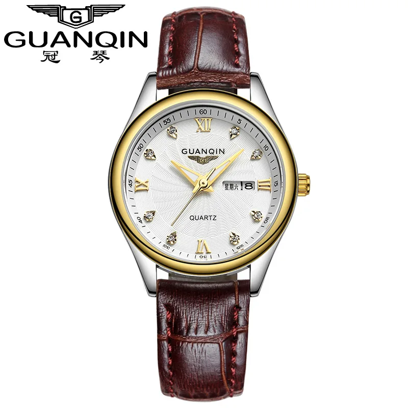 

Guanqin Genuine Product Night Light Women's Waterproof Quartz Watch Switzerland Top Grade Fashion Students Watch Women's Diamond