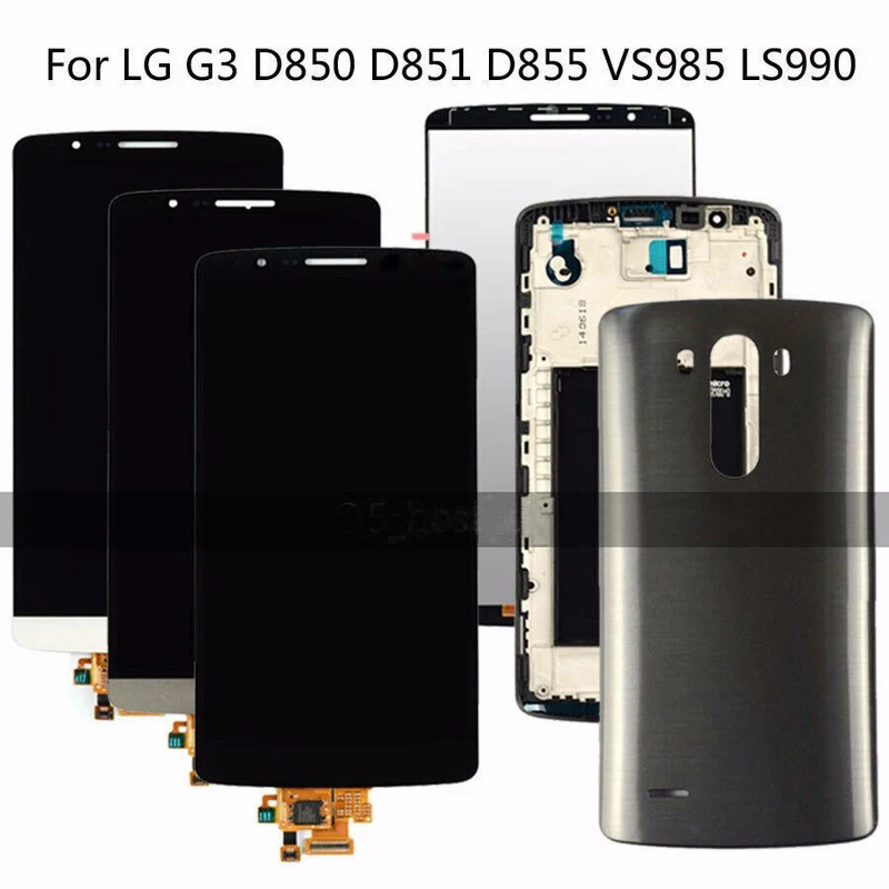 Color : White Touch Panel with Frame for LG G3 // D850 // D851 // D855 // VS985 LCD Screen Mobile Phone LCD Display Black