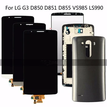 

Original Tested LCD display For LG G3 D850 D851 D855 VS985 LS990 LCD Touch Screen Digitizer Frame Black White Gold
