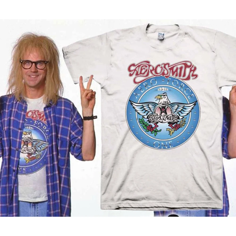 Baby Kleding Dameskleding Tops & T-shirts T-shirts Wayne's World Garth Aerosmith T-shirt Halloween Costume Shirts Youth Adult sizes S-3XL 