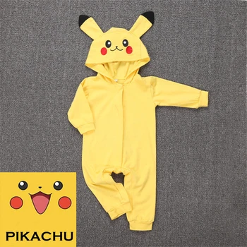 

Pokemon Pikachu Cosplay Costumes For Kids Infant Rompers Flannel Pajamas Jumpsuit Photoshooting Perfomance Carnival Game