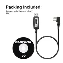 BAOFENG-Cable de programación USB de 2 pines para Walkie Talkie, accesorios de Walkie Talkie para UV-5R serie BF-888S Kenwood wouxun