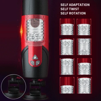 Male Masturbation Cup Blowjob Automatic Telescopic Rotation Heating Silicone Vagina Real Pussy Adult Masturbator Sex Toy For Men 3