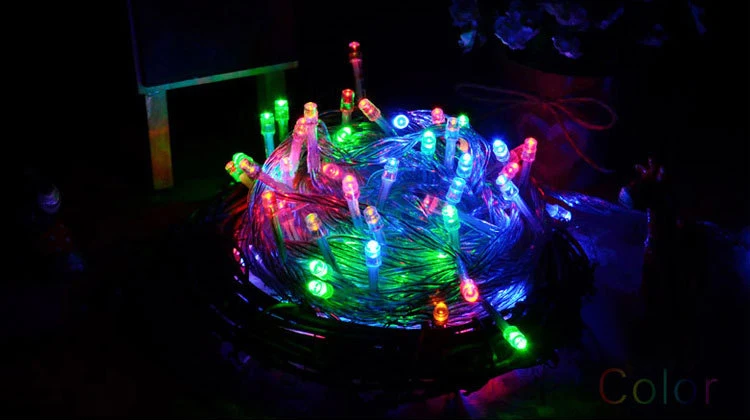 Рождественская уличная Рождественская гирлянда светодиодная гирлянда Lights10M Luces Decoracion сказочная гирлянда для праздников Wendding вечерние гирлянды для дерева - Испускаемый цвет: RGB