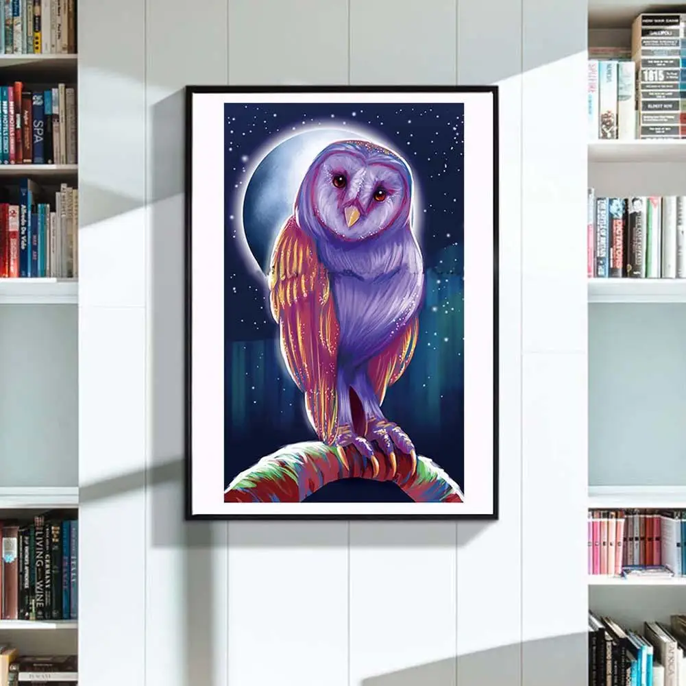 

20x30cm Owl Cross Stitch Craft DIY Mosaic Full Round Diamond Painting Decor Gift