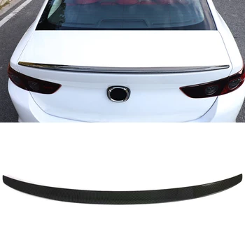 

For Mazda 3 M3 Axela 2019 2020 Sedan Version ABS Carbon Fiber Rear Spoiler Wing Lid Cover Trim 1pcs/set