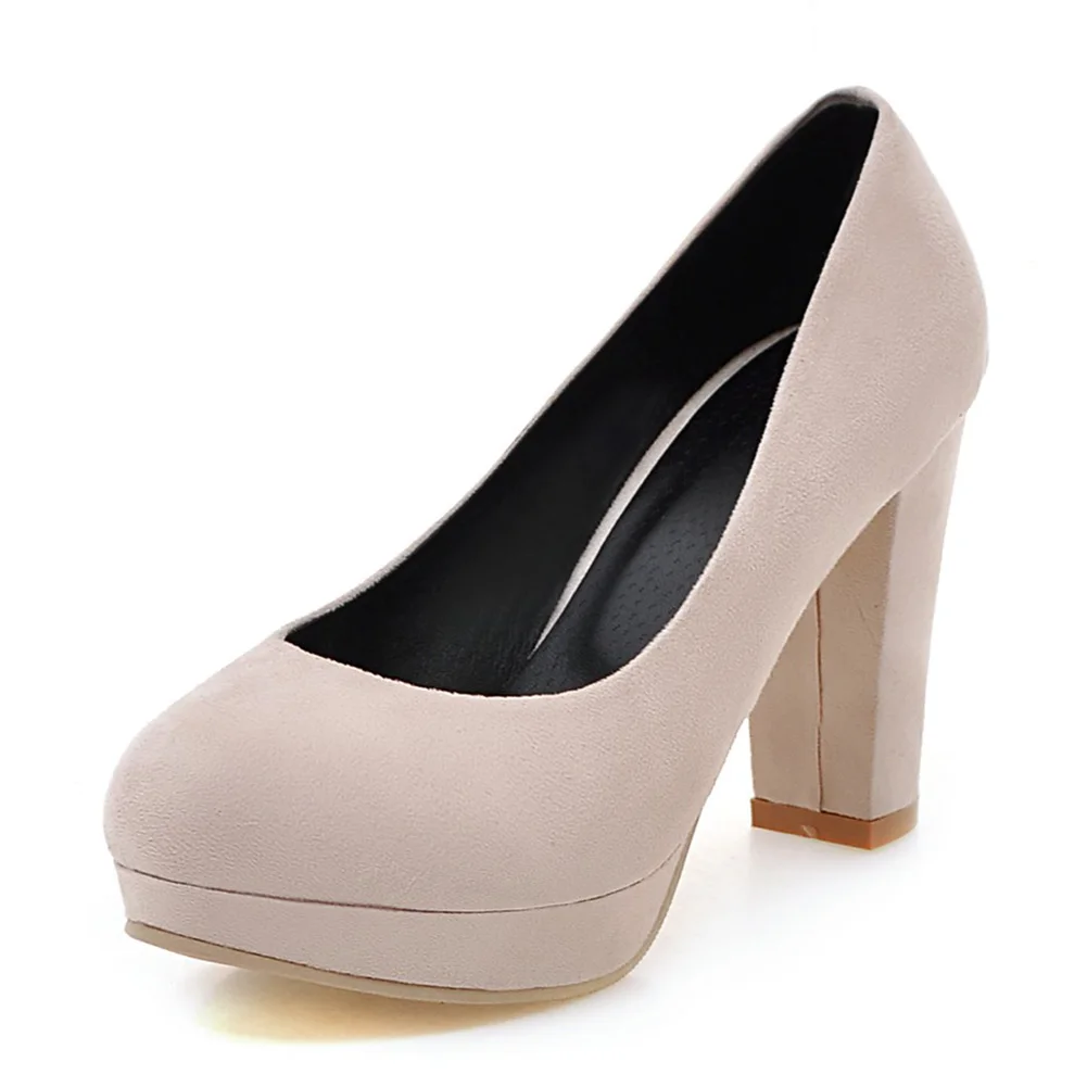 SARAIRIS/весенние туфли лодочки из флока на платформе большие размеры 32 43 женская