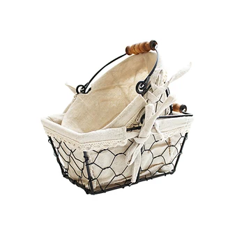 

Vintage Wrought Iron Storage Basket Kitchen Storage Basket Fruit Bread Basket Desktop Basket DTT88