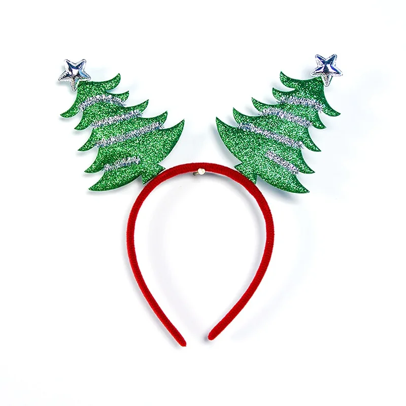 Christmas tree 1 шт., Рождественская повязка на голову для детей и взрослых, Рождественская повязка на голову с ушами оленя для рождественской вечеринки, Рождественская повязка на голову с застежкой - Цвет: Christmas tree