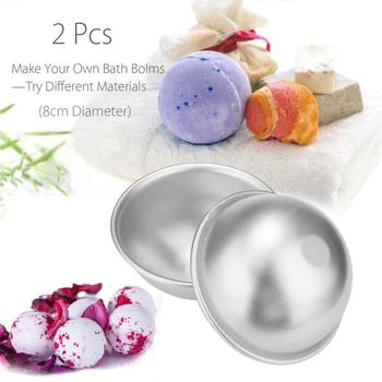 

2/4/6pcs 8cm Bath Bomb Mold 3D Metal Aluminum Alloy Ball Sphere Shape Bath Salt Bomb Handmade DIY Bathing Making Salt Tools