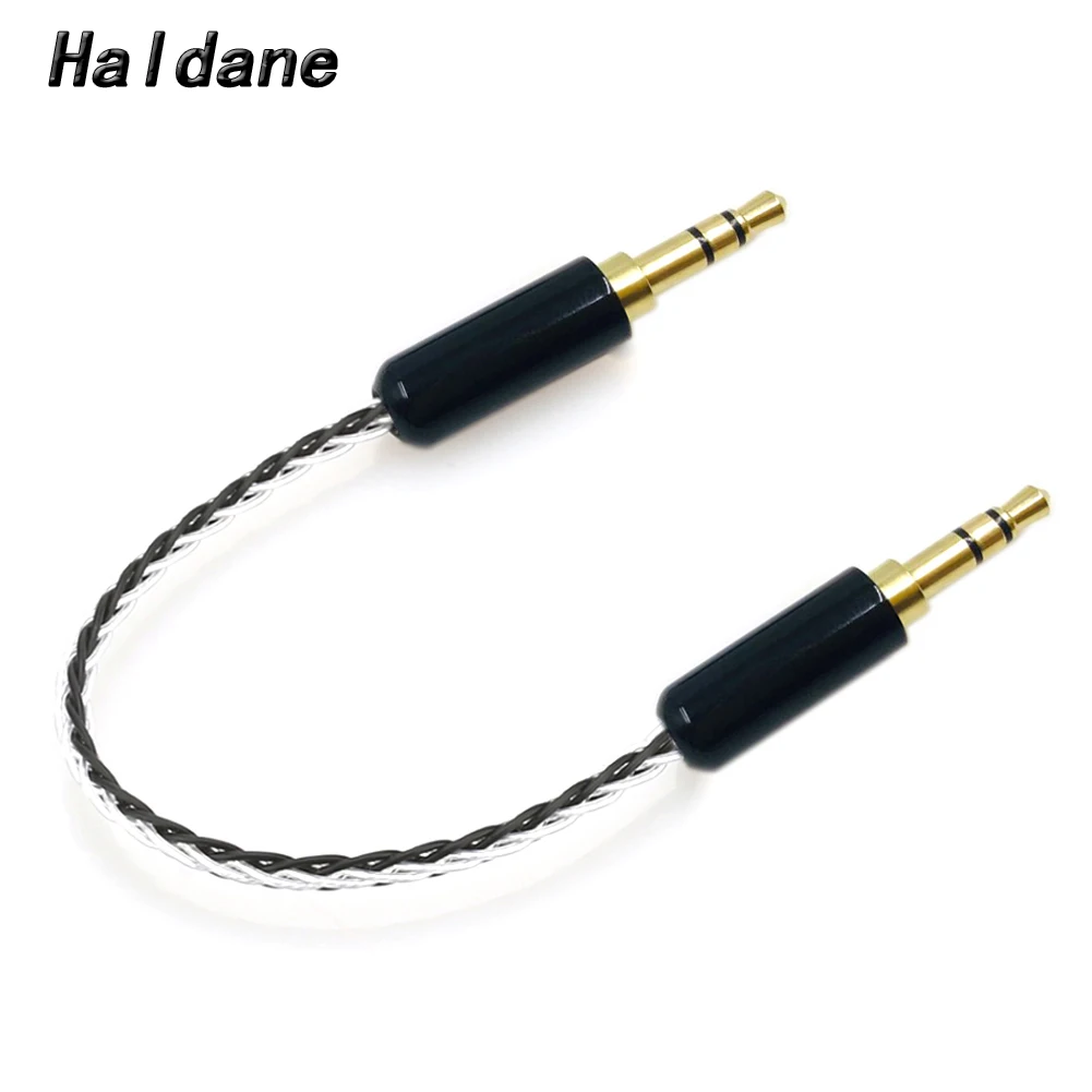 

Haldane 10cm Silver Plated 3.5mm Male to 3.5mm Male Stereo Audio HIFI Audio Cable Aux Cable For Headphones, Smartphones