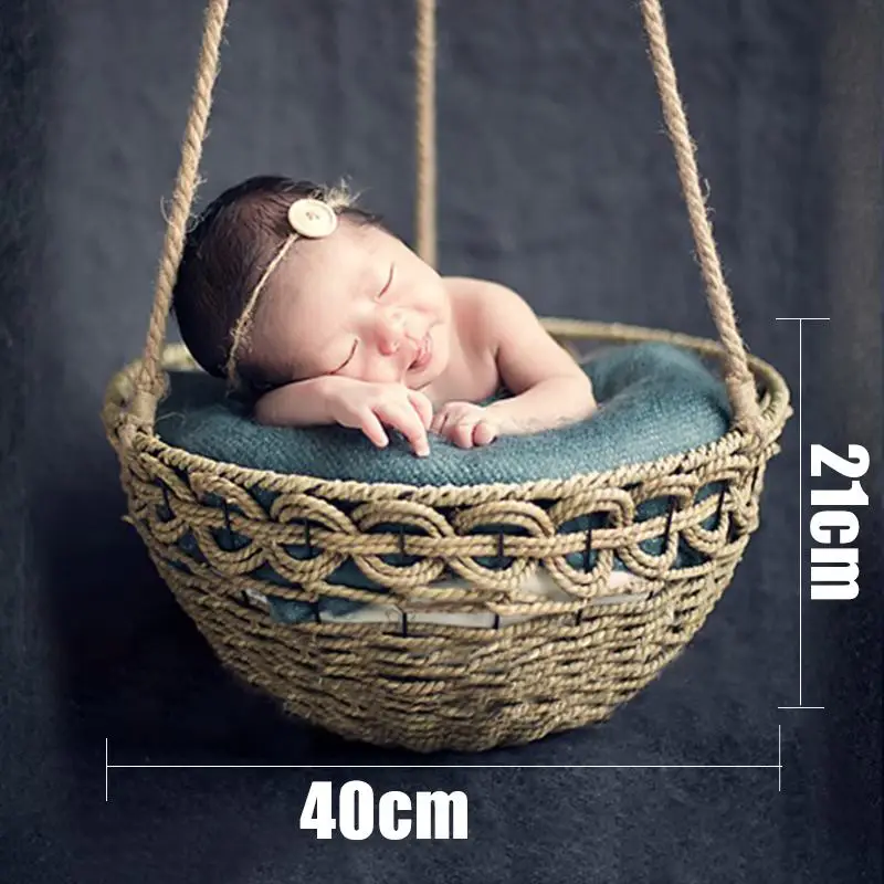 New Newborn Photography Prop Basket Posing Nest Newborn Baby Posing Photo Prop Bowl-shape Hanging Basket Baby Posing Prop