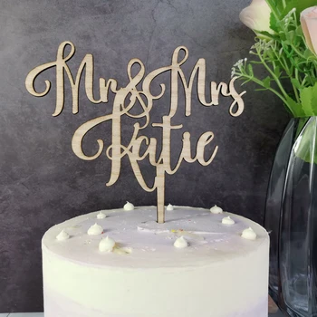 

Personalized Names Wedding Cake Topper Rustic Mr. and Mrs. Wedding Cake Topper Custom Country Wedding Decoration