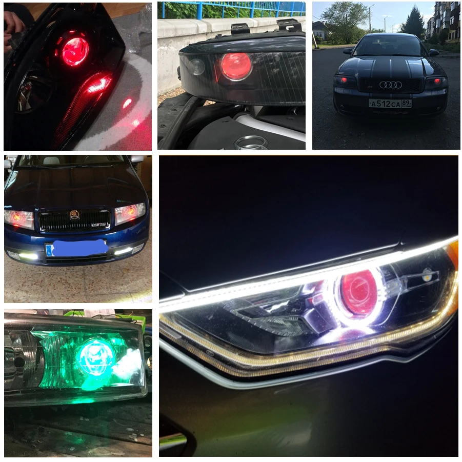 Car LED Devil Eyes Demon Evil Eye DRL LED Module For Headlight Projector Lens Retrofit DIY Red Blue Yellow White Green