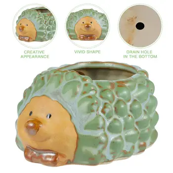 

VORCOOL Animal Shaped Cartoon Flower Pot Cute Hedgehog Vase Pot Home Decoration for Succulent Plants (Only Pot)