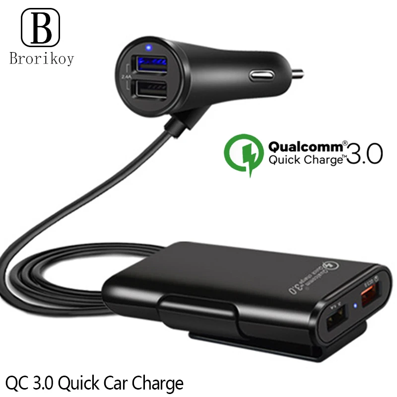 QC3.0 USB Автомобильное зарядное устройство быстрое зарядное устройство для Samsung S8 S9 S10 Note 10 несколько USB Автомобильное быстрое зарядное устройство для iPhone Xiaomi huawei адаптер