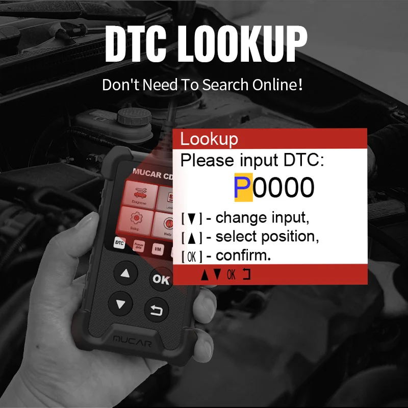 MUCAR CDL20 OBD2 Scanner for Cars DTC Lookup Obd2 Check Engine Light
