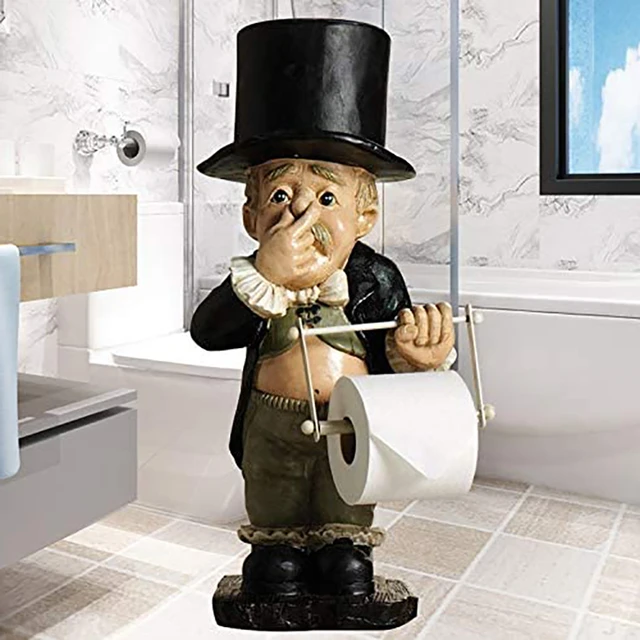 klaver Advarsel Alvorlig Boy Holding Nose Sculptures With Roll Paper Holder Stand Primitive Figurine  Bathroom Decorations E2s - Paper Holders - AliExpress
