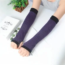 Тонкие женские перчатки в тонкую полоску, корейский стиль, простые кондиционеры, рукава, для спорта на открытом воздухе, студенческий стиль, защита от солнца, для похудения