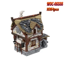 

MOC Happy Leisure Place Medieval Tavern Architecture Famous Building Blocks Street Bars, Pubs and Shops Bricks Model Toys Gifts