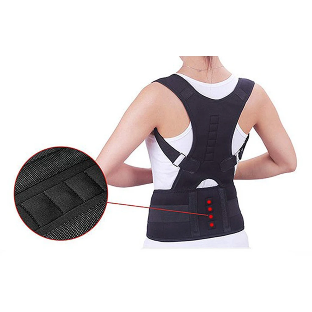 Men Women Brace Support Belt Adjustable Magnetic Back Posture Corrector Clavicle Spine Shoulder Lumbar Posture Correction