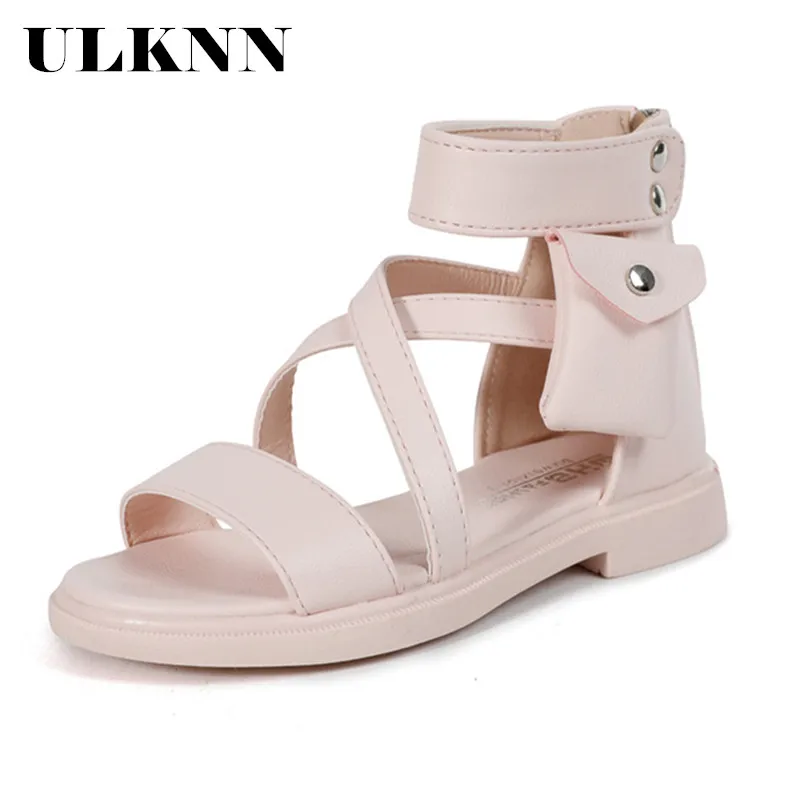 

ULKNN New Fashion Princess Roman Soft Girl Beach Shoes Big Kids Leather Sandals 2020 Children Summer Shoes