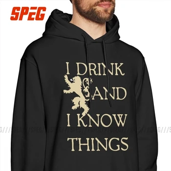 

Vintage Hoodies Men's Game Of Thrones Hooded Sweatshirt I Drink And I Know Things Tyrion Lannister Cotton Funny Hoodie Shirt