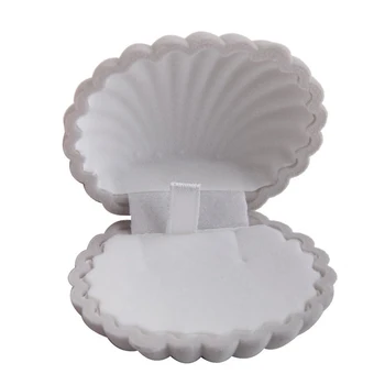 

Shell Shape Velvet Pendant Necklace Jewellery Display Storage Case Xmas Gift Box (Grey)