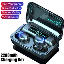 TWS F9 Earphone V5.0 Stereo Wireless Headset Sport Waterproof Bluetooth-compatible Earphones Mini Touch Control Noise Cancelling
