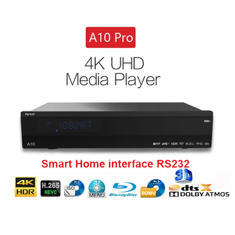 Egreat A10 pro 4K UHD медиаплеер Hi3798CV200 2G/16G поддержка AC WIFI Gigabit LAN HDR10 Blu-Ray 3D Dolby ATOMS DTS X smart tvbox |