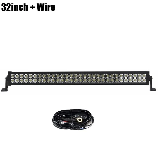 32inch with Wire 52 50 42 32 22 дюймов 300 Вт 288/240/180/120 Вт двухрядный прямой светодиодный светильник бар машина грузовик внедорожных Беспроводной дистанционного Управление монтажный комплект - Цвет: 32inch with Wire