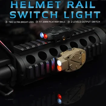 

Princeton Tactical Softair Helmet Light For Picatinny Rail With Remote Switch Light Tail White Red IR WNE05016