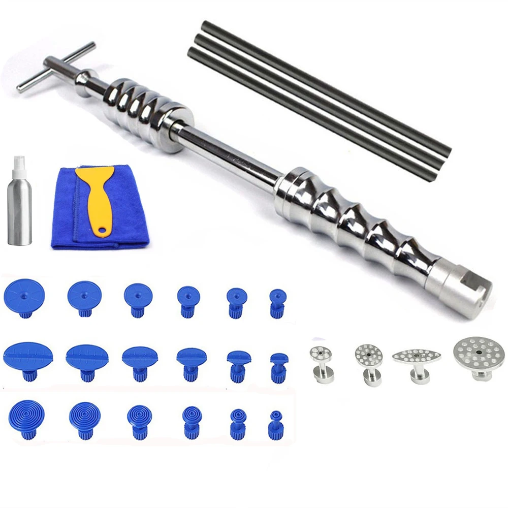 

Car Dent Repair Tools Puller Hammer Slide Hammer and Pulling Tab Glue Tabs Dent Remove for Auto Bady