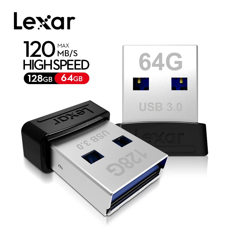 Lexar USB 3,0 S47 мини-флеш-накопитель 32 Гб 64 Гб 128 ГБ 256 бит AES USB флеш-накопитель Флешка U диск USB ключ Флешка для ПК
