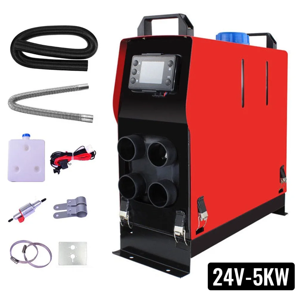 12V 5/8KW воздуха Отопление с дизельным топливом транспортного средства набор ЖК-дисплей термостат четыре отверстия быстрый нагрев тепловентилятор для грузовика лодка прицеп для легковых автомобилей на колесах