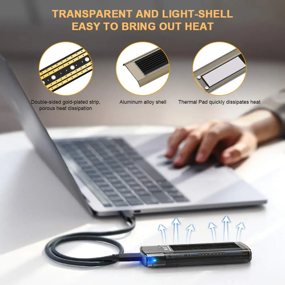 Onvian M2 SSD чехол NVMe M.2 корпус для USB C 3,1 без инструментов type-C Gen2 10 Гбит/с для M.2 Внешний чехол для PCIe NVMe M-Key SSD