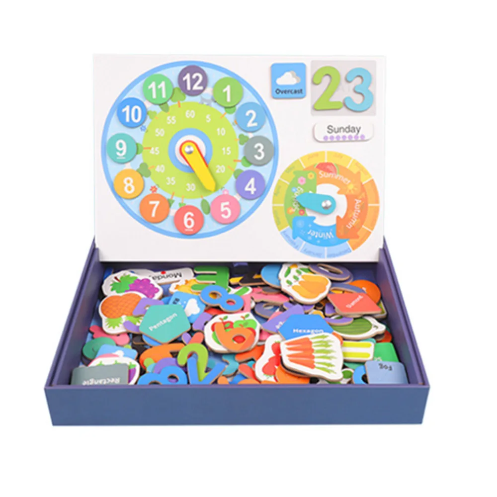 Kid Wooden Magnetic Puzzle Toys Children 3D Puzzle Figure Animals Vehicle Drawing Board Letter Cognitive Early 3