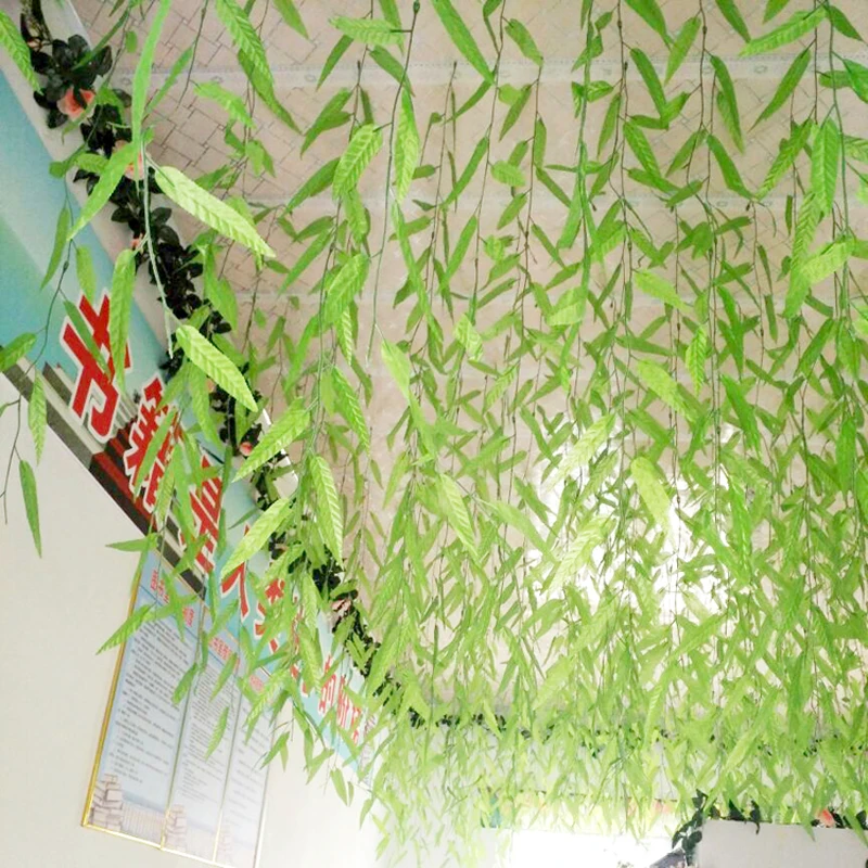 

Simulation Willow Leaf Rattan Artificial Plants Green Garland Plants Vine Fake Foliage Home Decoration