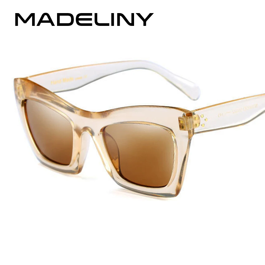 MADELINY, кошачий глаз, стильные солнцезащитные очки для женщин, фирменный дизайн, модные солнцезащитные очки, классические квадратные очки, Lentes De Sol Hombre, UV400, MA044